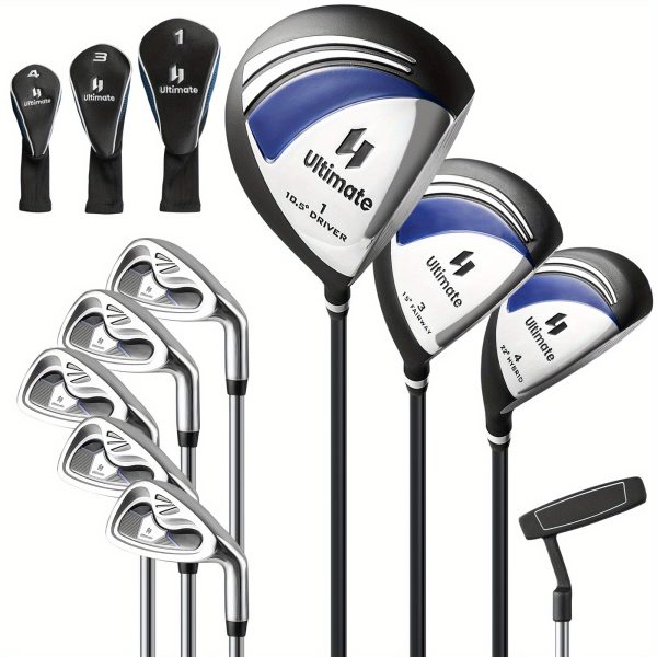 9 pcs 9-Piece Men's Complete Golf Club Set - Right Handed with 460cc Alloy Driver Irons