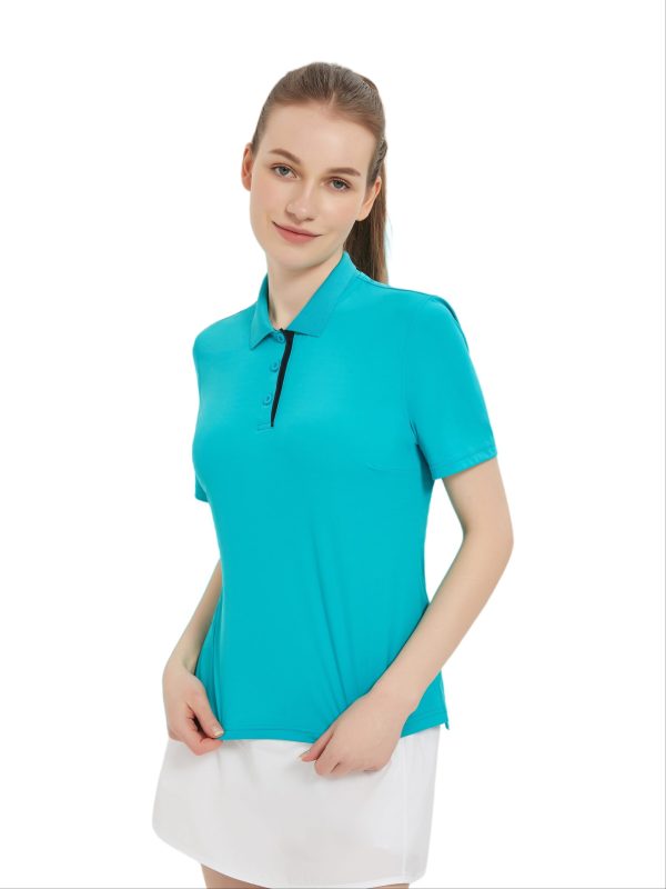 T-ACRE Women's POLO Shirt Sport Sleeve Lighgtweight Stretchy Golf UPF 50+