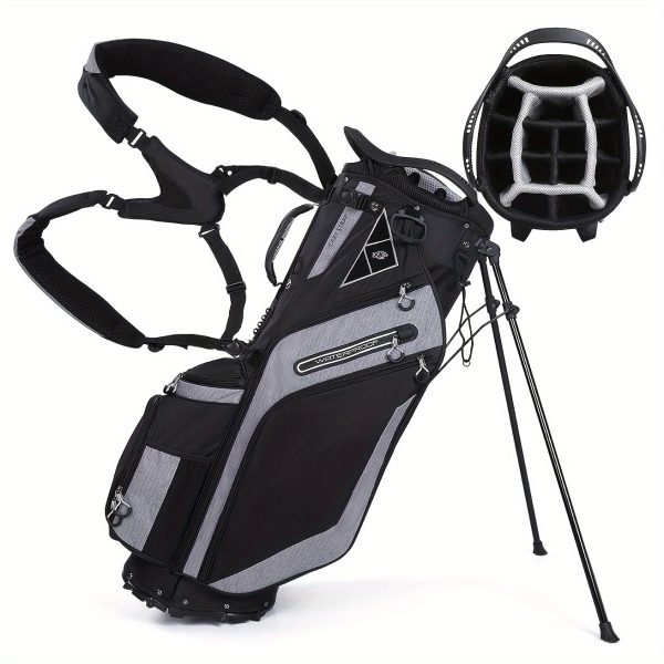 LIVSINGOLF Waterproof Golf Bag with 14-Compartment Divider and Sturdy Stand - Durable Polyester Material for Golfers