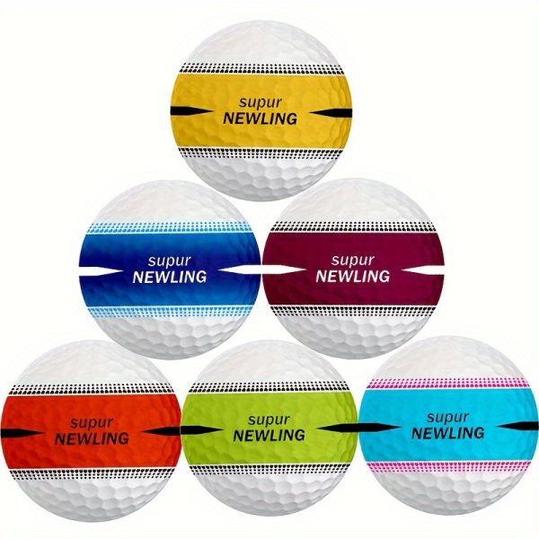 6pcs Golf Balls, Three Layers, 360-degree Seamless Alignment, High-density Golf Balls For Powerful Long-distance Putting