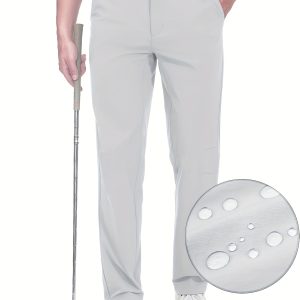 Men's Slim-Fit Solid Golf Pants, Lightweight Casual Pants with Pockets for Sports